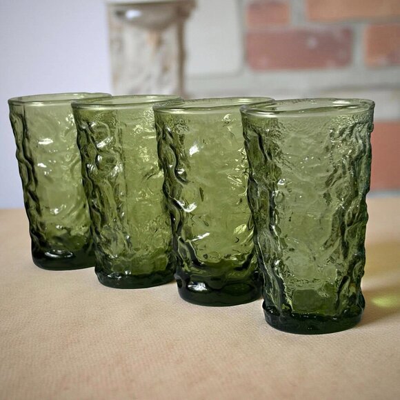 Anchor Hocking Other - 4 Lido Green Glasses Juice Glasses Tumblers Anchor Hocking Milano